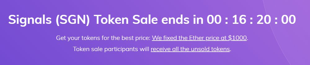 Signals_Network's tweet photo. Only little over 1⃣6⃣ hours left in the Signals token sale! Join before it's too late and stack your $SGN tokens in time. ⏰https://t.co/lPvcESVrSy https://t.co/SBNYL7Gf0J