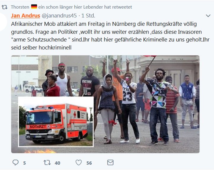 fuxikato's tweet photo. Foto von dunkelhäutigen Menschen, haarsträubende Story. Zack, fertig: Nazitweet zum Feierabend. 

Google Bildersuche, Foto stammt von 2015 aus Südafrike. Zack, fertig: #ReconqistaInternet

Quelle: https://t.co/BVHtIhAdjB

Sorry, @janandrus45, das war wohl nix! https://t.co/4PgJYQW9Ce