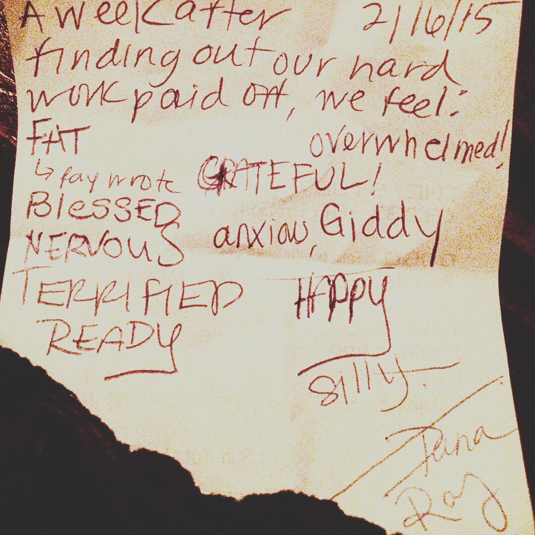 ImDanaDeLorenzo's tweet image. For you, @RealRaySantiago - 1st night we met wearing same outfit 😎 &amp;amp; talked nonstop. I knew someday we’d wanna remember how we were feeling Before this journey began— Here’s the pic of we wrote💜
Original kept safe 👊
#Beginning #ToEnd
@AshvsEvilDead #Pablo #Kelly #AshVsEvilDead