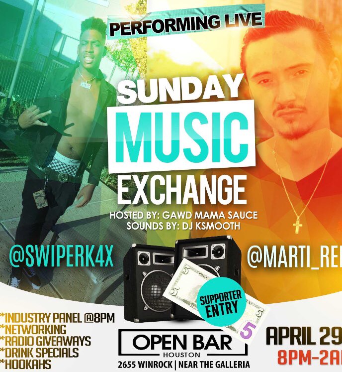 Cinco_Bambino's tweet photo. @SwiperK4x Live tonight @ Open Bar starts at 8 PM #SwipeSeason #SundayMusicExchange https://t.co/xZ0qmUkRcY
