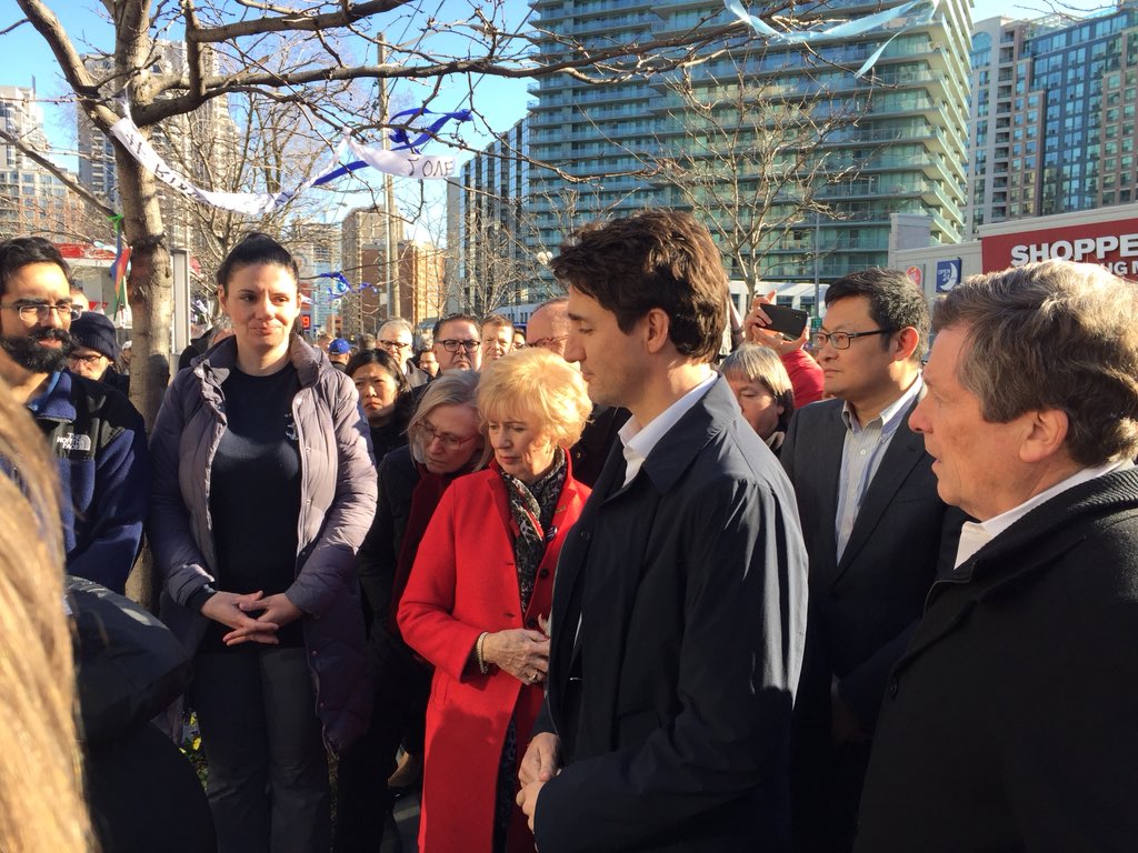 natalie_kalata's tweet photo. PM arrives at memorial #TorontoStrong https://t.co/tK7eQAz3hd