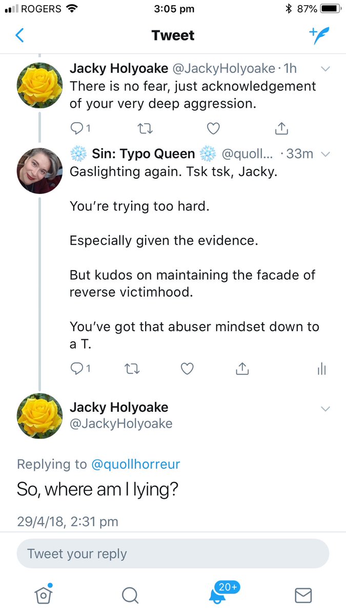 Addit 5: Jacky’s Rule #17: when it doubt, try all the things you leaned in Abuser 101 in a thread that’s demonstrated the way your answer.  #TERFgoggles
