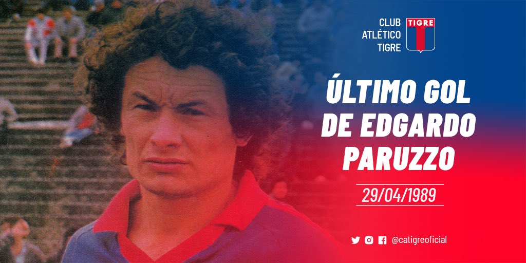 catigreoficial's tweet photo. #Efemérides | 29.04.1989 | #TIGRE golea 4 a 0 a Temperley en #Victoria y a los 32 minutos Edgardo Luis #Paruzzo (345PJ/105G) marca su último gol en el club. Actualmente, sigue siendo el segundo máximo goleador histórico. 👏👏⚽️ https://t.co/N9PaZPw5Um