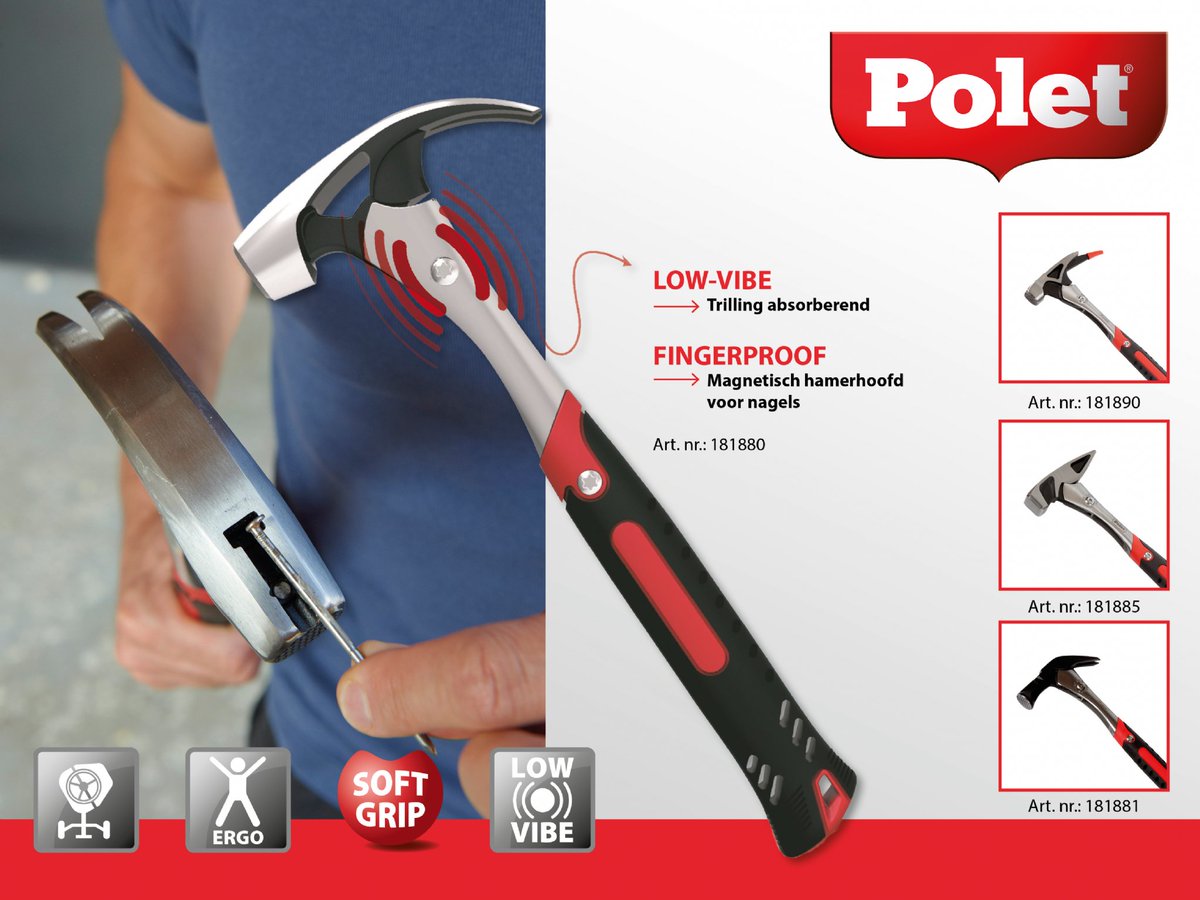 EvertIsken's tweet photo. Bij ons in de winkel verkrijgbaar: Low-Vibe hamers van Polet met magnetisch hamerhoofd. https://t.co/A9zqeDN3z0