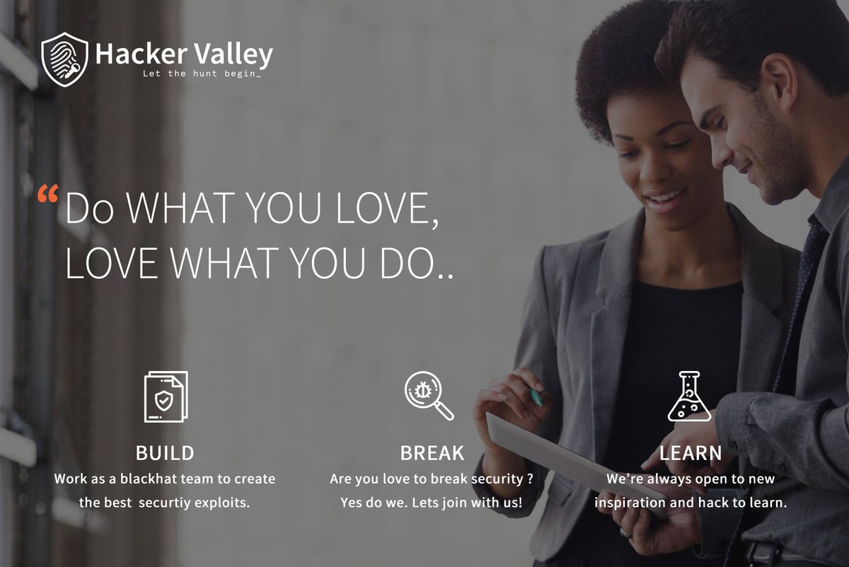HackerValley_U's tweet image. Do What You Love, Love What You Do.

#HackerValley #HuntHarder #CertificationProgram