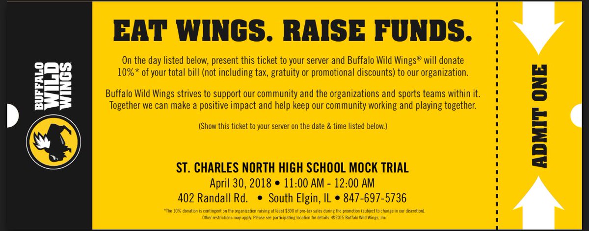 SCNMock's tweet photo. Looking for a way to help the Mockers get to Reno for Nationals? Another great food fundraising opportunity. Visit the South Elgin BWW’s anytime on Monday4/30 and 10% of your total will come back to us. #moreyum #lesscooking https://t.co/lrGWntGiqL