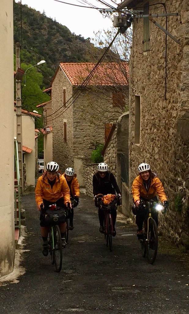 ClarePearson8's tweet photo. Great to welcome @jennygrahamis @RickieSolo24hr @leecraigie_ @JennyTough here at the end of their epic Southbound Journey. #adventuresyndicate #jhcoaching #casteil #tourismecanigou #type2fun https://t.co/svRugFzKyI