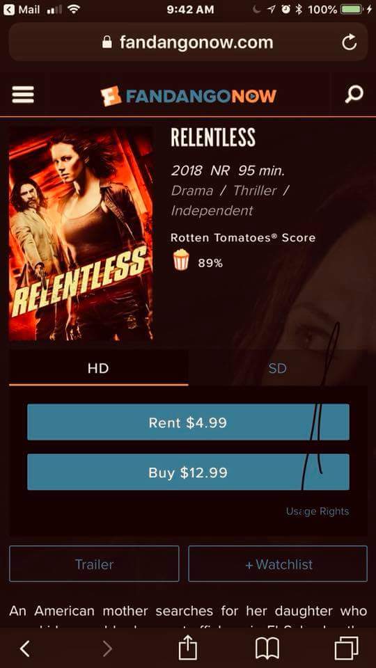 abolishslavery's tweet image. Congratulations to #Relentless film Director @lancewtracy
&amp;amp; male lead @DavidEC31391156 on earning a Rotten Tomato score of 89%. This award winning film is based on true events involving #Humantrafficking and supports #AbolishSlavery mission. #Relentless is available everywhere