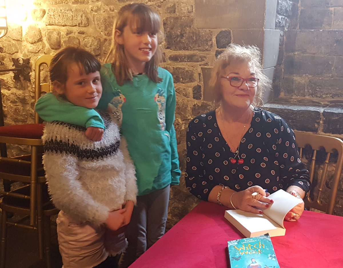 helendunning1's tweet photo. Two of our Wannabe Witches
With #KayeUmansky at her #WitchForAWeek event @CDFKidsLitFest .And we were in the spookiest venue underneath Cardiff Castle! Lovley to meet Witch's Apprentice @MzEvieMo too X https://t.co/4B9wIpZFqT