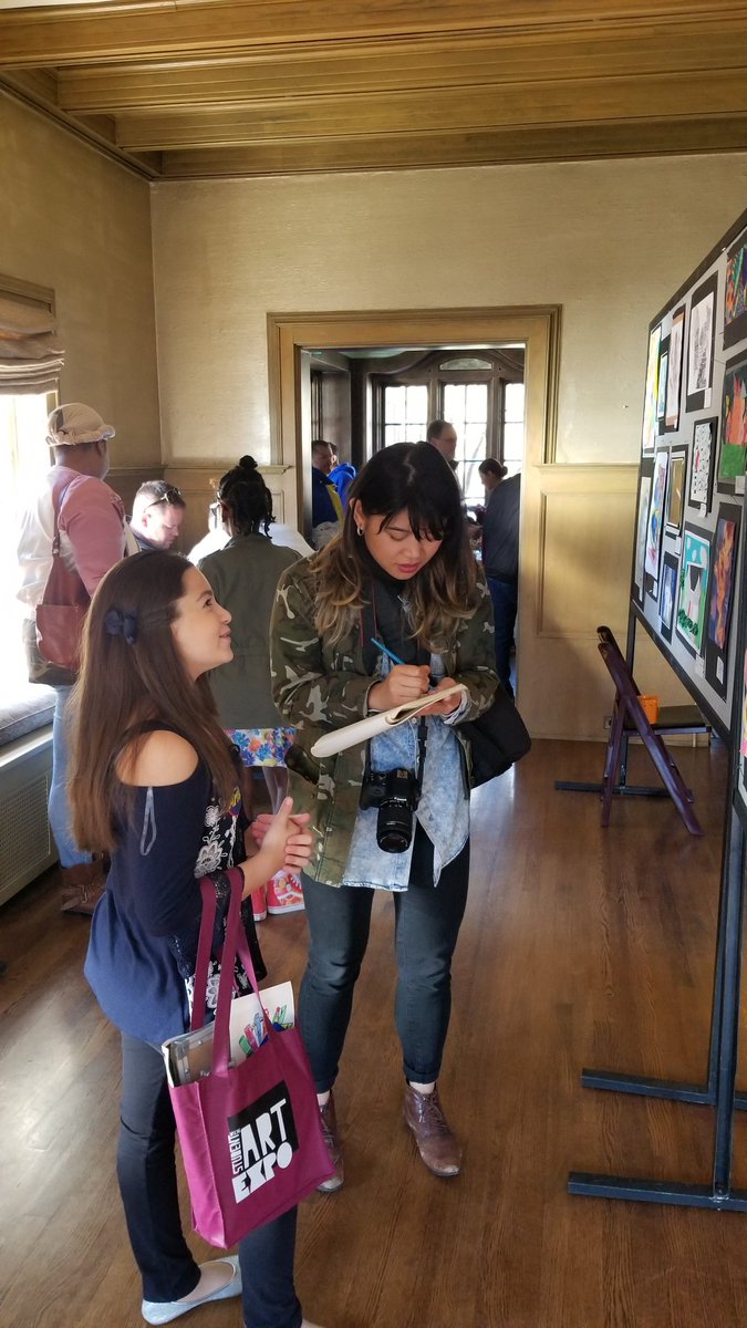 violaartroom's tweet photo. Congratulations Concetta who was  interviewed by a reporter at the WSCAE Student Art Expo yesterday! https://t.co/dm7nurn24r