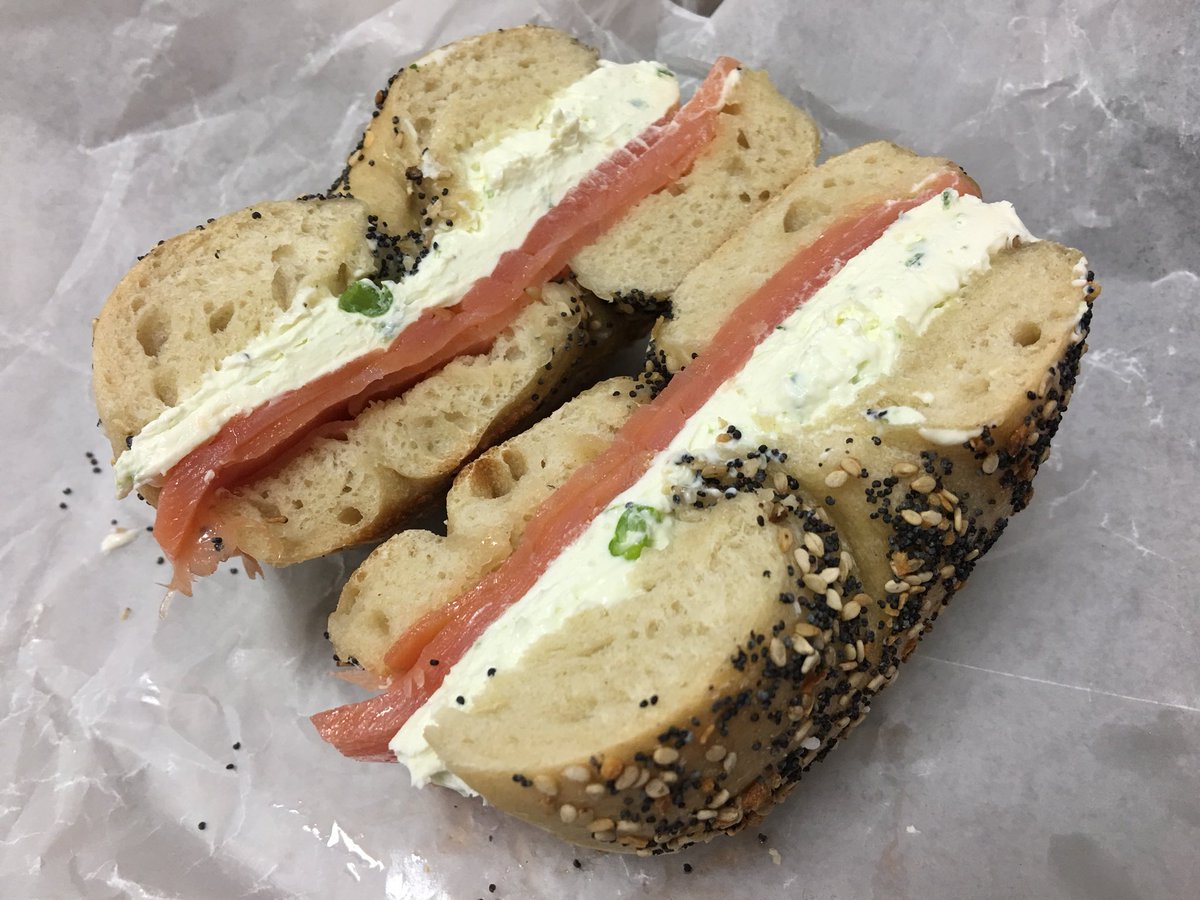 My_L_Chauffeur's tweet photo. #foodie ? No, just #hungry for the #best !! #absolutebagels #bagel #salmon #creamcheese @My_L_Chauffeur https://t.co/KkCWCoXMfT