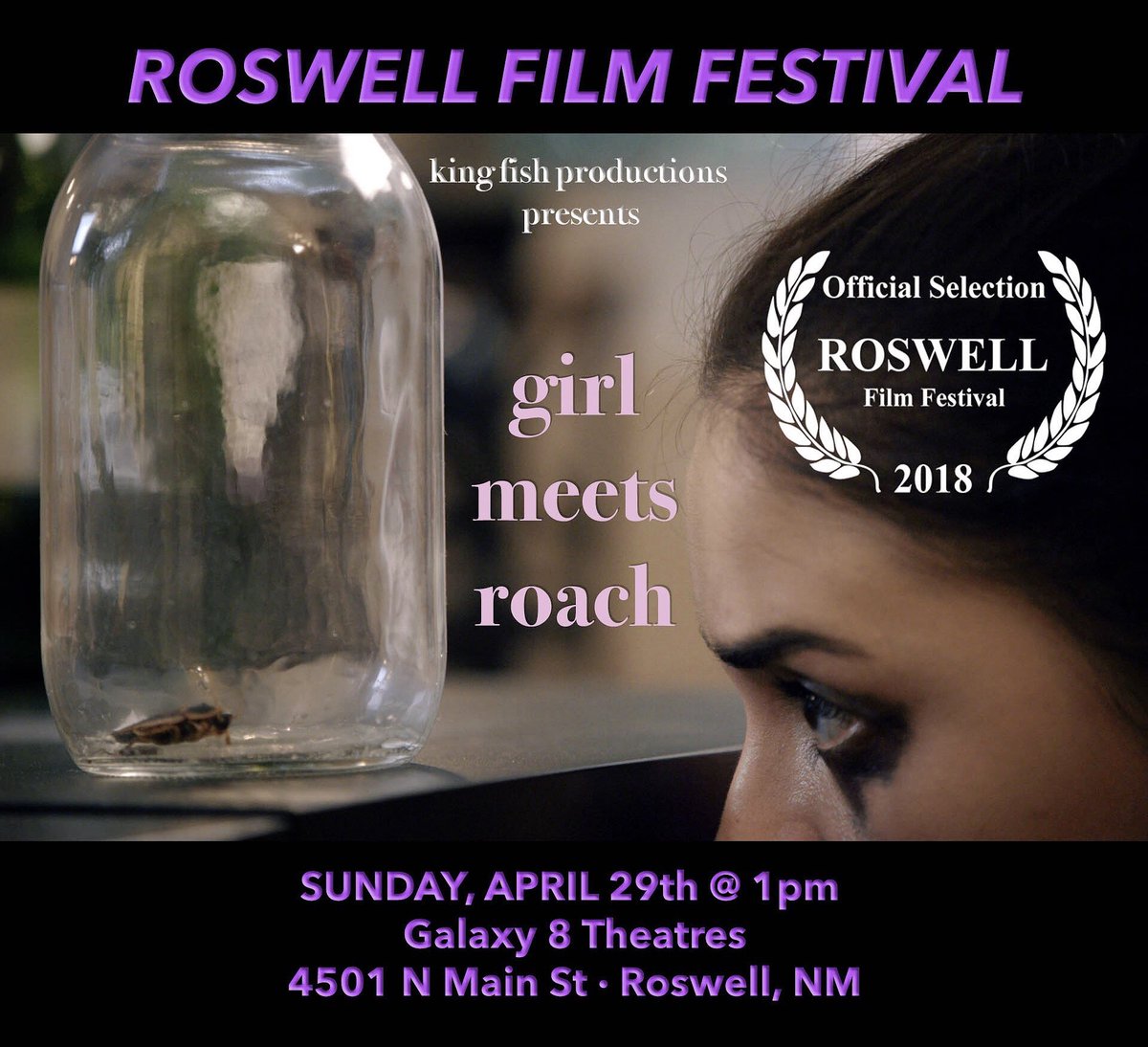 kingfishfilms's tweet photo. And now at @RoswellFilmFest! https://t.co/qyGDVA3ajt