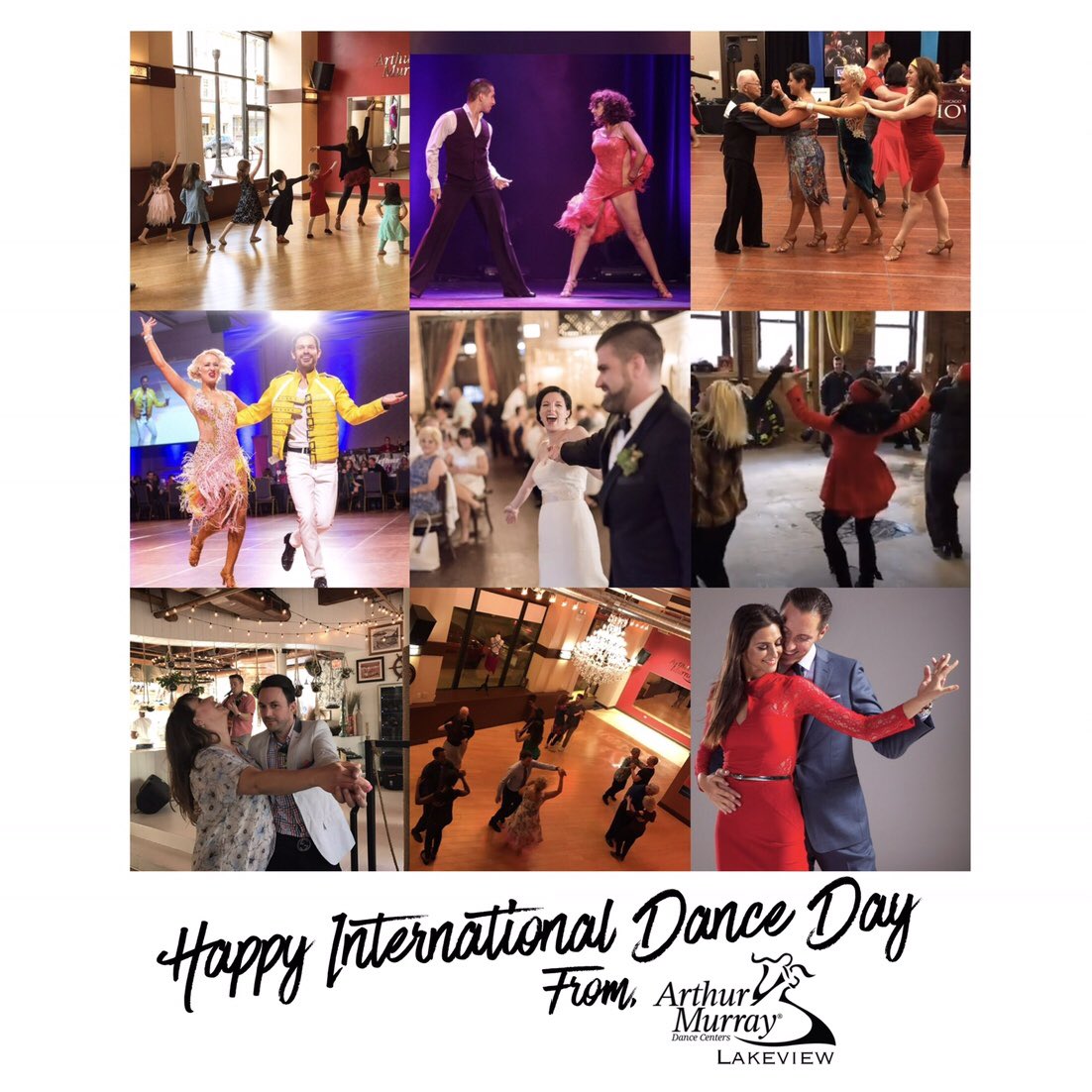 AMdanceLakeview's tweet photo. Happy #internationaldanceday from part of the greatest international dance company in the world! 💃🏼🌎🌍🌏🕺🏽
#walkindanceout #putalittlefuninyourlife #trydancing #Lakeview #ArthurMurray #ArthurMurrayLifestyle https://t.co/LkkLpCxiJN