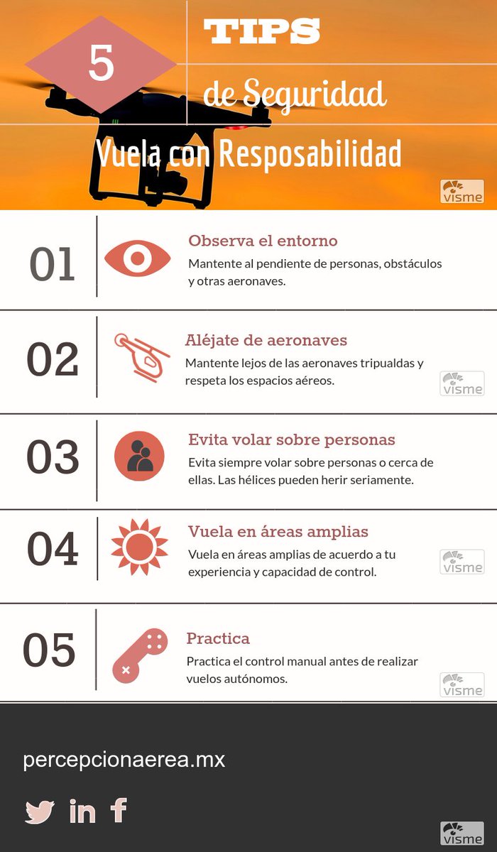 percepcionaerea's tweet photo. 5 Tips de #seguridad #drones https://t.co/9JEnqoEHSU
