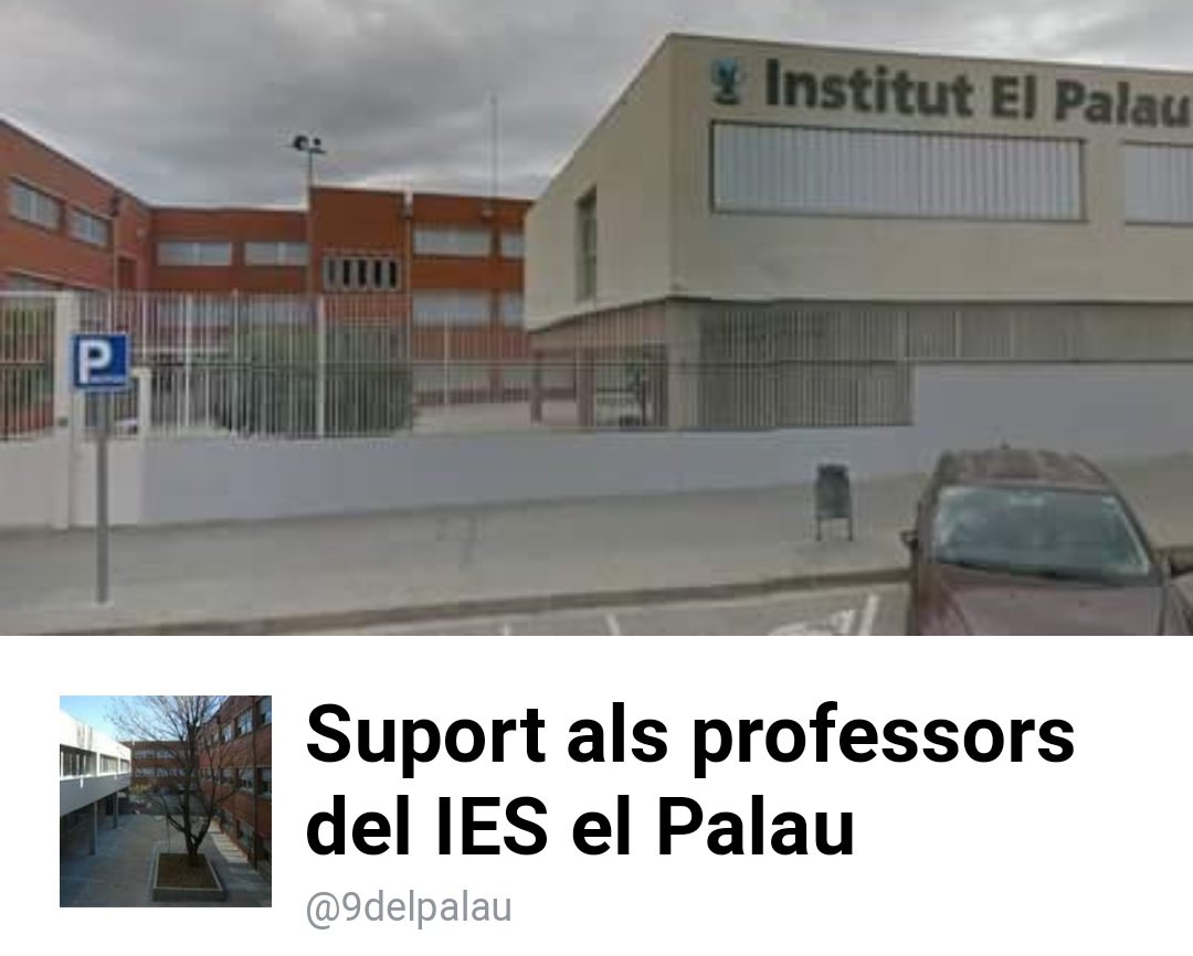 #9delpalau <a href="/9delpalau/">Suport IES El Palau</a> #NoTenimPor #IESPalau