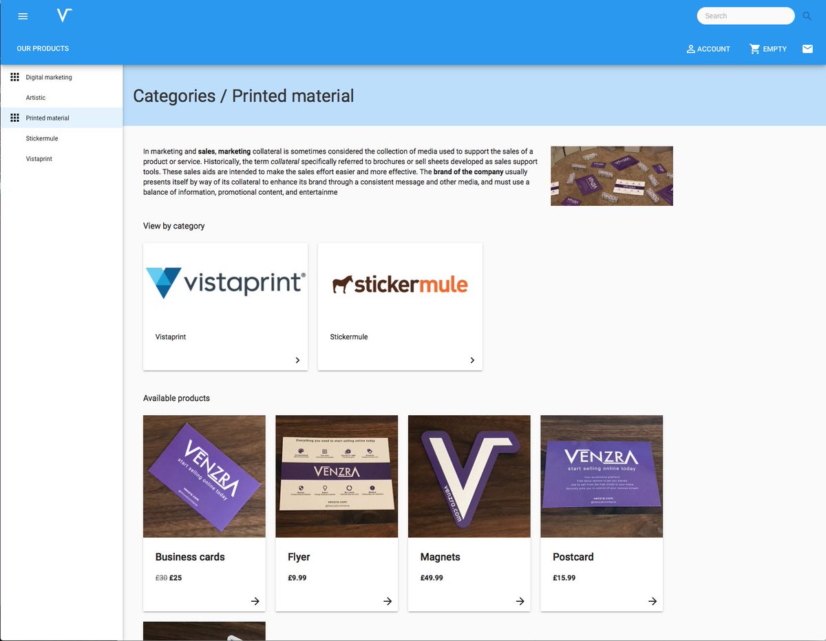 VenzraCommerce's tweet image. After a few weeks working hard on platform features as we prepare for our first expo @ExpoSurrey on 13th June we wanted to share a little of what has been added. #ContentManagement #DesignRefresh #ProductCategorisation #Searching and much more coming soon. venzra.com
