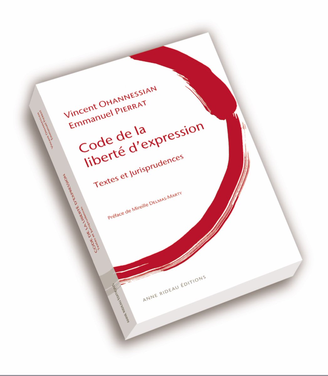 wahlen_p's tweet photo. @ENM_France À noter la parution du 1er Code de la liberté d’expression. Un ouvrage indispensable par @OhannessianV et @EmmanuelPierrat aux éditions @AnneRideauEd https://t.co/OL5jszhBoH