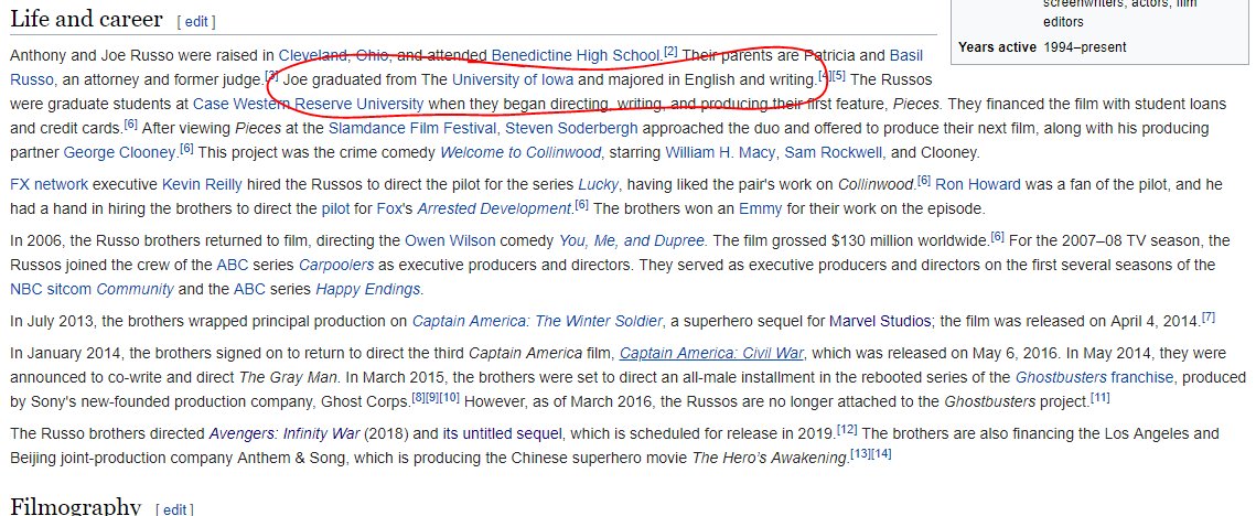 mithiiiiiii's tweet photo. OH MY GOD! Joe Russo of the @Russo_Brothers graduated with an English Degree from the UNIVERSITY OF IOWA! #representiowa #AvengersInfinityWar https://t.co/uv1eBtauRY