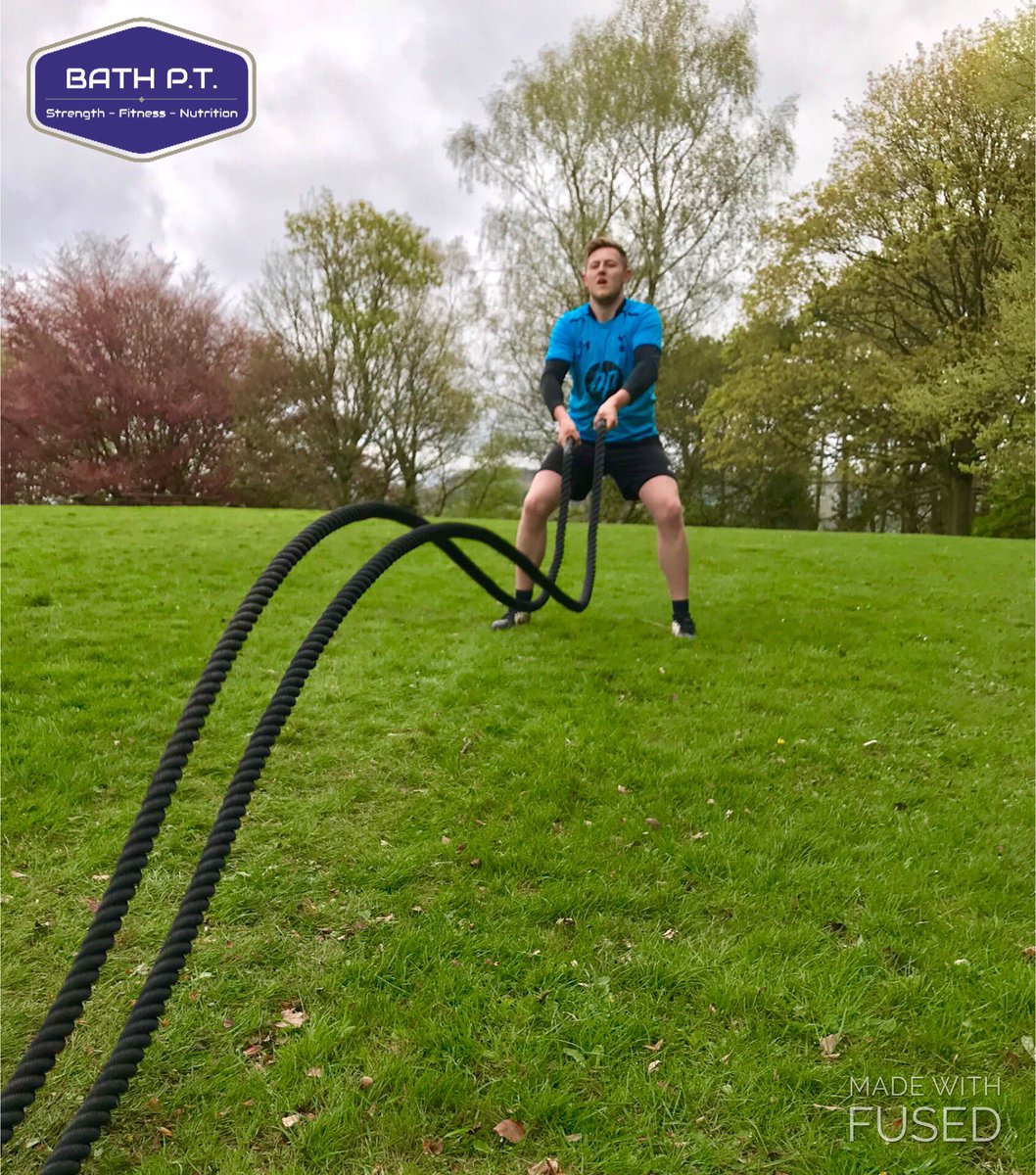 PtBath's tweet photo. Matt battling hard on the battle ropes today at Bootcamp in the Park. Great work, keep it up 💪💪 #bathpt #strength #fitness #nutrition #bootcamp #hiit #battleropes #arms #muscle #workout #fighting #waves #exercise #weights #cardio #follow #photo #functionaltraining #ptbath #bath https://t.co/42LxFZeTNO