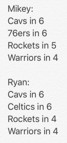 Ryan_Cadigan18's tweet photo. Second round predictions are out as the first round of the NBA Playoffs 2018 ended today👀 @mikeyprokopis @hottakehub #HotTakeHub https://t.co/fjx0HlJPmF