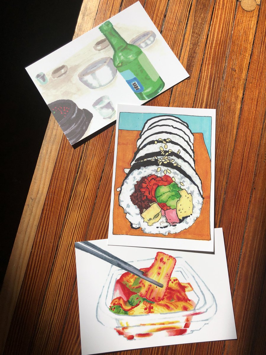 eatdrinkdraw's tweet photo. Hey @FoodWriteWork friends: If you love cute (free!) food illustrations, come find me (@hanbae) and grab a postcard of me + @AdamOelsner’s art. 🎨 #foodwritework https://t.co/A5NNFQmcP6