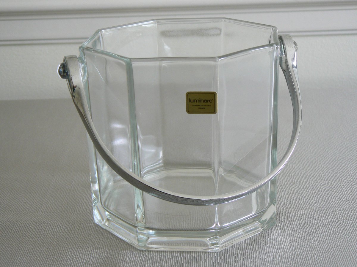 Excited to share the latest addition to my #etsy shop: Su.per Little Luminarc Octime Ice Bucket - Perfect for a Cocktail Bar etsy.me/2HFgh8n #housewares #luminarcvintage #glassicebucket #glassicepail #icebucketglass #glassandchrome #vintageluminarc #homebaritem