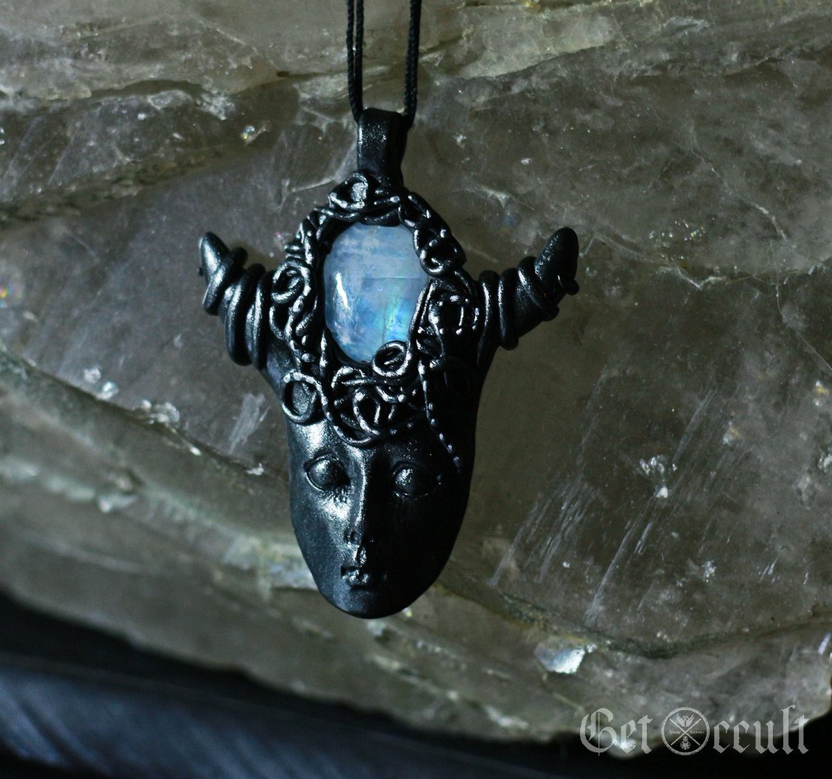 GetOccult's tweet image. Moonstone amulet. #gemstones #gemstonejewelry #gems #moon #witch #occult #gothic #goth #HIPPIE #style #pagan #paganism #crystals #handmade #handmadejewelry #inspiration #Celtic #Lithuania