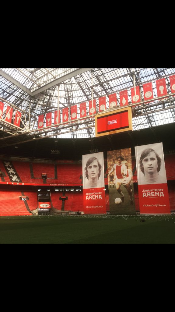 RICKPALM14's tweet photo. Johan Cruijff Arena. Afkorting JCA opgeteld: 14 letters van het alfabet.... @JohanCruyff @JordiCruyff @AFCAjax @VoetbalInside #trots #daslogisch #johan4ever 🌴 https://t.co/SuNQD92PmS