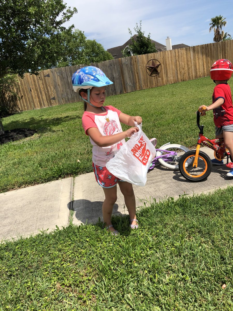 #MayDellsGift picking up trash around the neighborhood!! This idea was all hers!