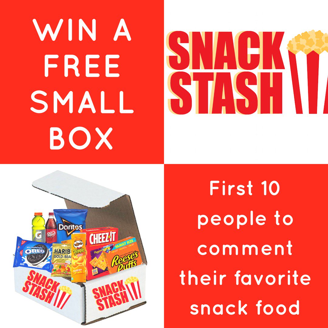 SnackStash491's tweet photo. Who wouldn't want free food? The first 10 people to comment their favorite snack will win a small box at no cost! #keeponsnacking #foodie #freefoodforthewin https://t.co/F6et1GkrNi