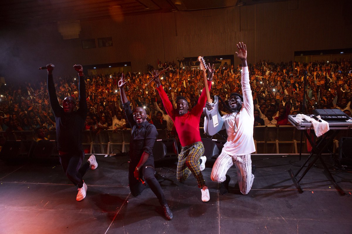 MoIbConcert's tweet photo. What. A. Night. Thanks to @phyphybanks @RidermanRiderzo @CharlyNaNiina @TheRealTheBen @sautisol @PeterPsquare @dj_switchaholic for an EPIC night in Kigali! See you all next time! #MIFKigali #MIFConcert https://t.co/L1Cb5jVABy https://t.co/E0mhIFCTn6