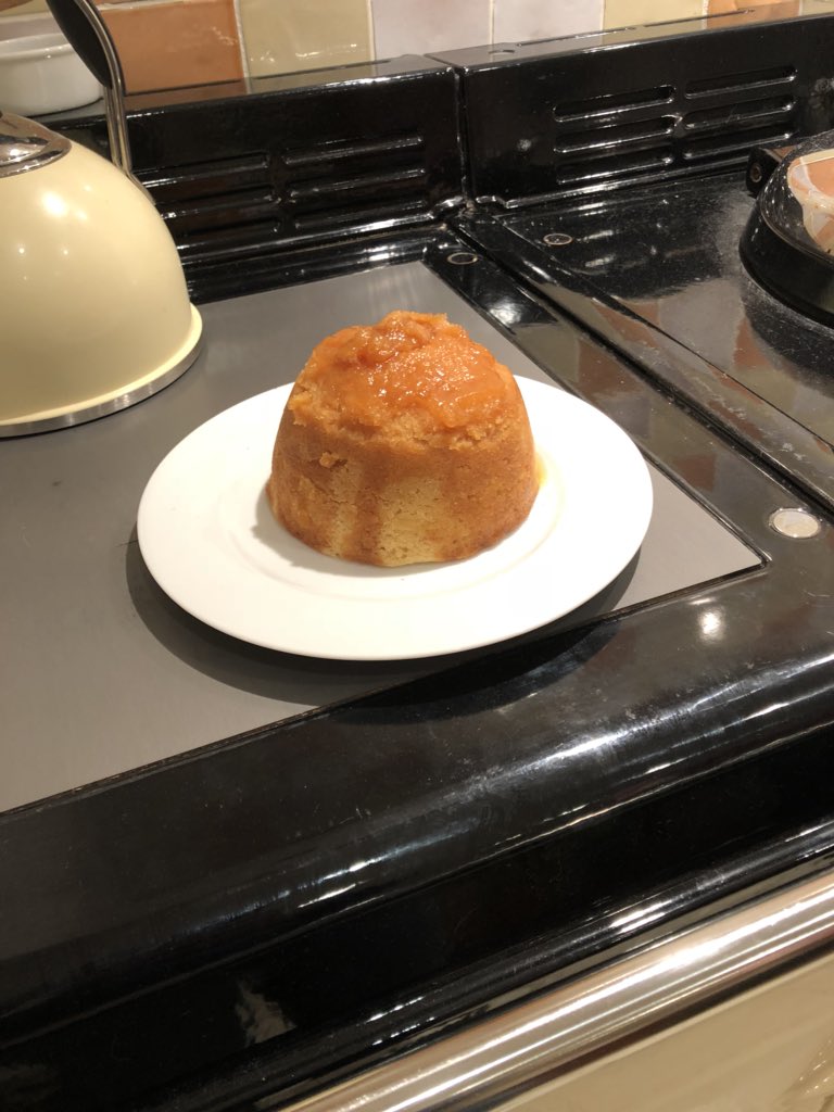 StephenDunk1's tweet photo. Thanks to a piece on @BBCFoodProg today - I had to make a steamed treacle pudding. I’ll blame @SheilaDillon for our waistline. @BBCRadio4 #treaclepudding https://t.co/KDiBTpnMvD