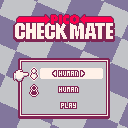 LazyDevsAcademy's tweet photo. Only 500 tokens left. Hope I can pull off this start screen.

#pico8 #gamedev #indiedev #pixelart #chessjam #chess #screenshotsaturday https://t.co/T0gEWR7ZeD