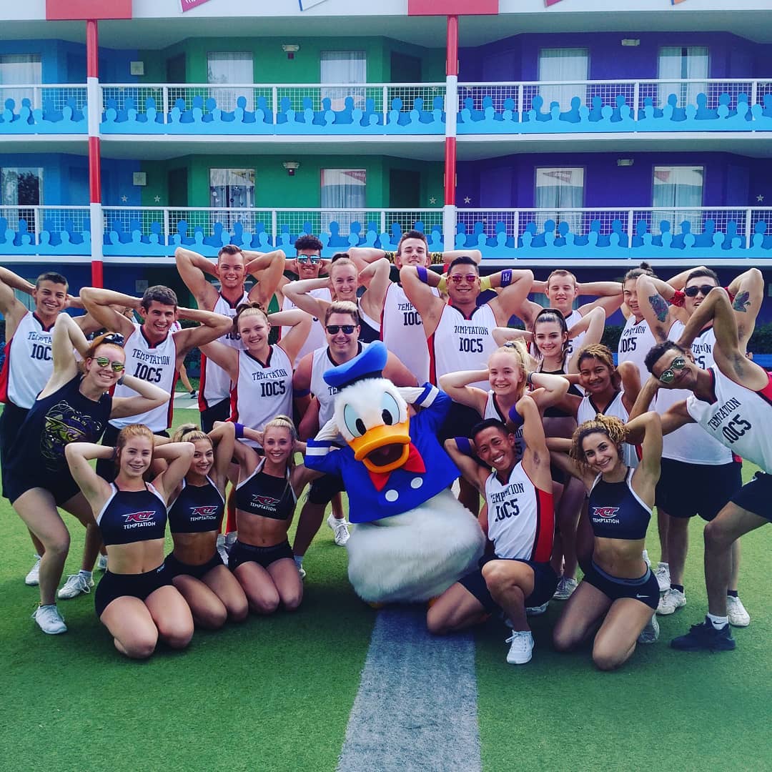 pctcobras's tweet photo. Donald joined us for PCT Temptation practice. #ALLIN #disneyworld #cheerworlds2018 #cheer #cheerleading #allstarcheer #IOLC5 https://t.co/07FPP7tPKm