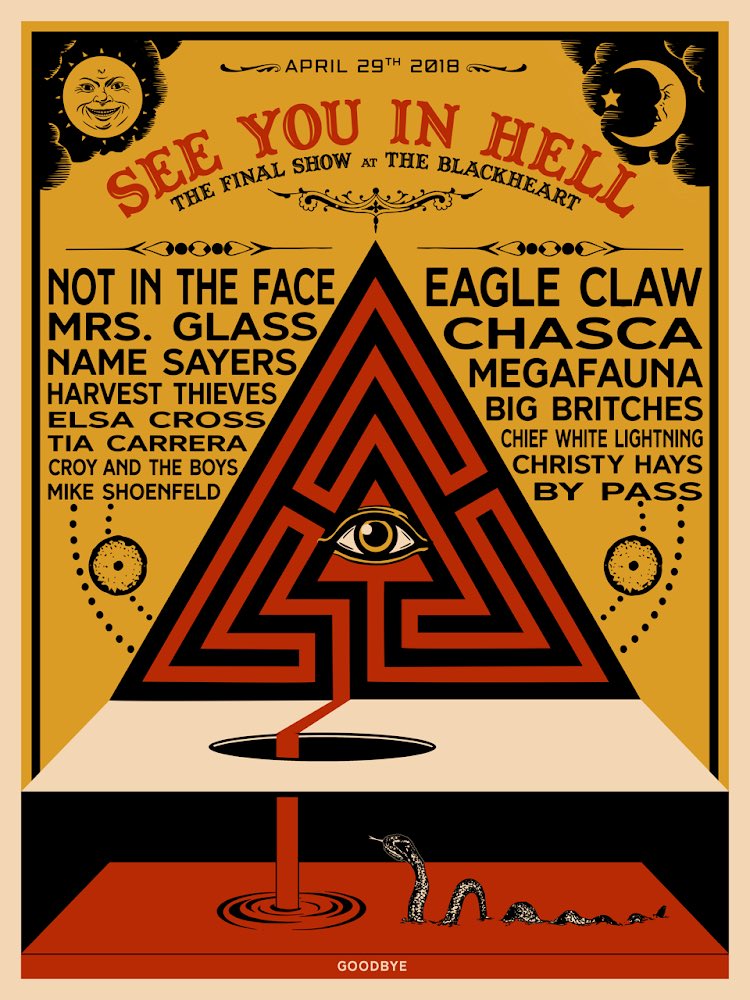 #ByPass kicks off their Austin run today at <a href="/BlackheartBar/">The Blackheart</a>. Oddly enough, it’s a closing party, but a damn fine lineup and great energy to kicking off this #AustinAngers collaboration! Show starts at 5PM; By Pass 5:40PM