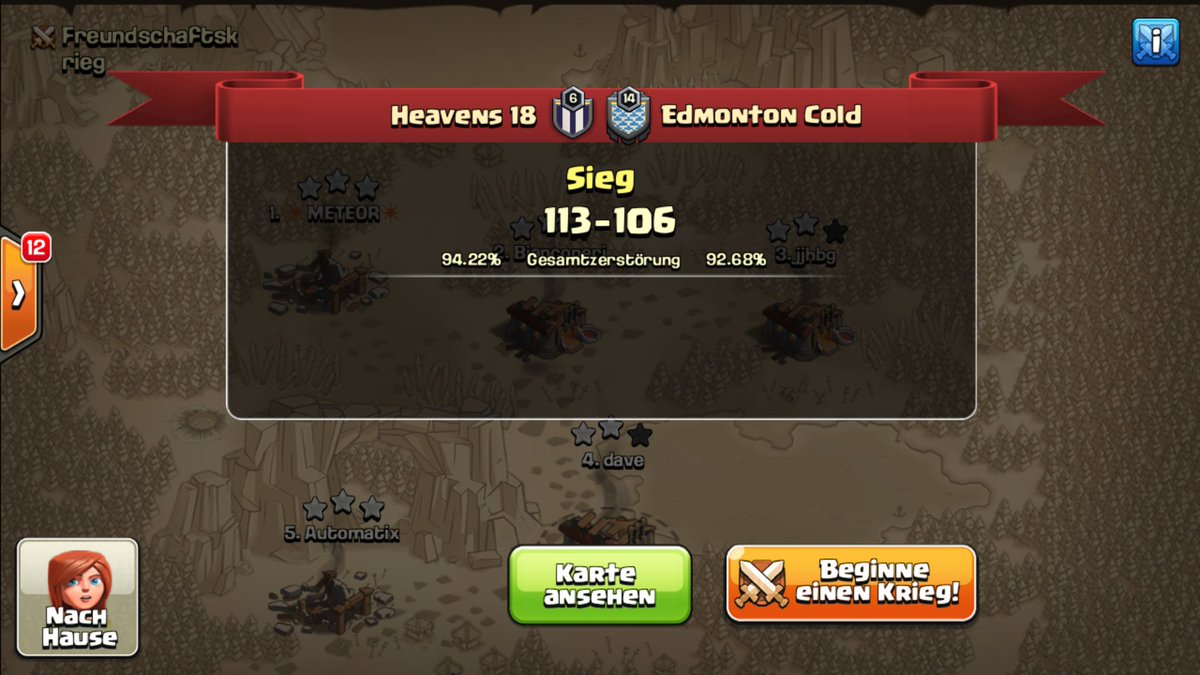 What a crazy war on our side. Very unlucky on yours. All the best for the rest of the season. GG @EdmontonCold 
We are very happy with this third win in the third war. <a href="/MinerLeagueCW/">MLCW</a>
Looking forward to our next match on Wednesday against @Clankrieger_de