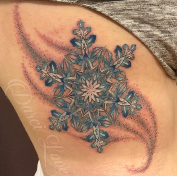 Venetian Tattoo Gathering : Tattoos : Flower Rose : Flowers and negative  snowflakes