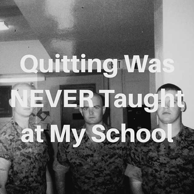 jd_parkman's tweet photo. Quitting wasn’t an option then. Still isn’t. Don’t fear failure. Embrace it as your brother. Respect it and carry on. Semper Fi, Do or Die. #semperfi #semperfidelis #embraceyourself #embracefear #neverquit #neverquits #quitcomplaining #neverfear #strong #failurequotes #failf… https://t.co/yWE8GVv3C0