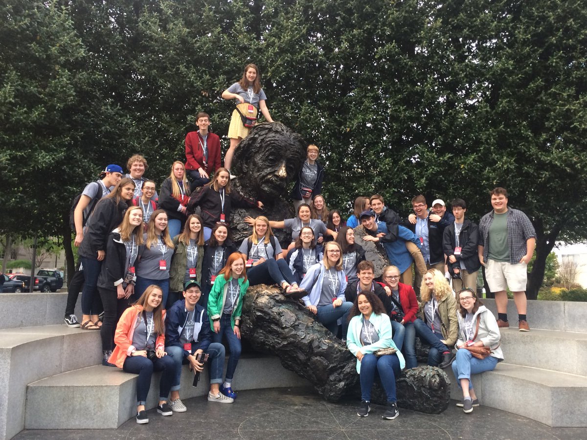 NickHughesTE's tweet photo. Tosa East APPSE in DC.  Getting some insight from Einstein! https://t.co/oZ8pkMLBrY