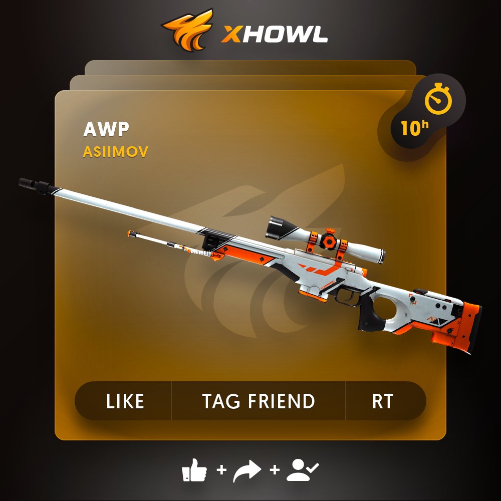 xhowlcom's tweet photo. 🍀 AWP Asiimov #Giveaway:
☘️ CLICK https://t.co/ImBbzTzR4m                                                                  
🌿 Like + RT + Follow us @xhowlcom
🌱 Tag your friend

🏆A winner in 10h!
#csgo #csgoskins #dragonlore #csgoknife #csgodlore https://t.co/JkcAWzFtFG