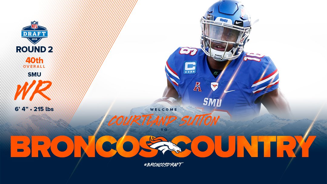 Make that TWO wide receivers from <a href="/SMU_Football/">Bill "Boss Hogg" Armstrong</a>. 

Welcome to #BroncosCountry, <a href="/SuttonCourtland/">Courtland Sutton</a>!
