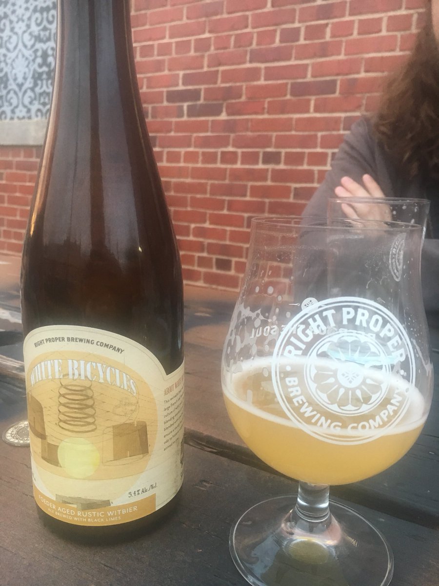 PoliticsBrewing's tweet photo. Enjoying a pre #craftbrewcon2018 @RightProperBeer #foederaged #whitebicycles https://t.co/xjx1popSlq