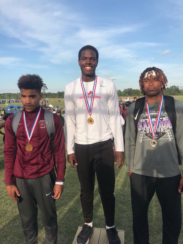 WacoHS_TF's tweet photo. Champion Alert 🚨 1st place at the 5A Region Meet!#triple #WacoStrong @taro_johnson3 https://t.co/15N0yWUAB2