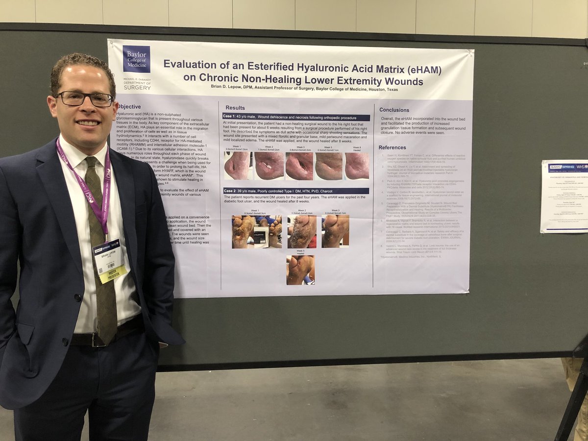 thetoedoctor's tweet photo. Representing the Division of Vascular Surgery @BCM_Surgery highlighting new technologies in wound management of the diabetic foot. #SAWCSpring2018 #ToeandFlow #BCMSTEP #ActAgainstAmputation @Medline @DrRosengart @jmills1955 @MiguelMonteroB @APMA @dgarmstrong https://t.co/l2GanZ3yHZ