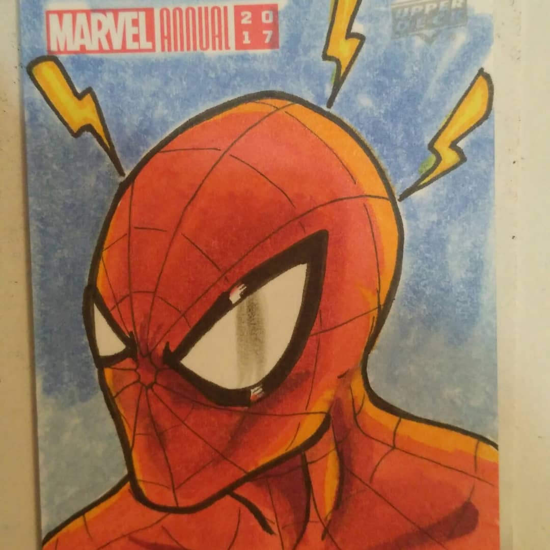 YenSanArt's tweet photo. Spiderman #marvelannual2017 @upperdeckent #artistsketchcard
#marvelupperdeck #upperdeckcards #upperdecks #marvelannual #marvel2017 #marvel  #spiderman #sketchcard https://t.co/muLlgvxfcL