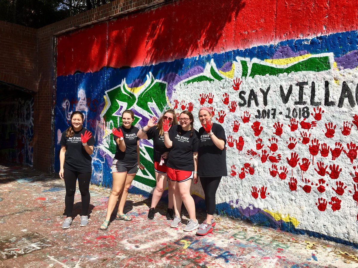 NCStateCED's tweet photo. Today is the last day of class at @NCState! One of our favorite #LDOC traditions is the @SAY_Village Rally. At this annual event, local middle school students come to campus for an end-of-year celebration with their mentors, many of whom are undergraduate students in our College. https://t.co/l7GJk7nYFT