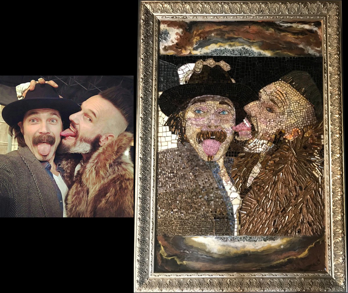 KristiBoul's tweet photo. “HAPPINESS”
Mosaic art project of @realtimrozon and @MichaelEklund, I created for the Wynonna Earp fan art book. I blew up a photo and put into a 24x36 frame so I filled the extra space with some "geode-ish" looking art with resin. @KellyBlakeArt
#Earper #WynonnaEarp https://t.co/uaCyC1a0D2