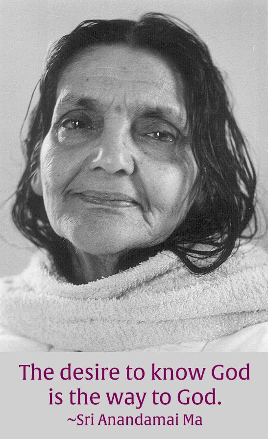 Light_of_Spirit's tweet photo. "The desire to know God is the Way to God."
~ Sri Anandamayi Ma https://t.co/mhbvj4sYDZ