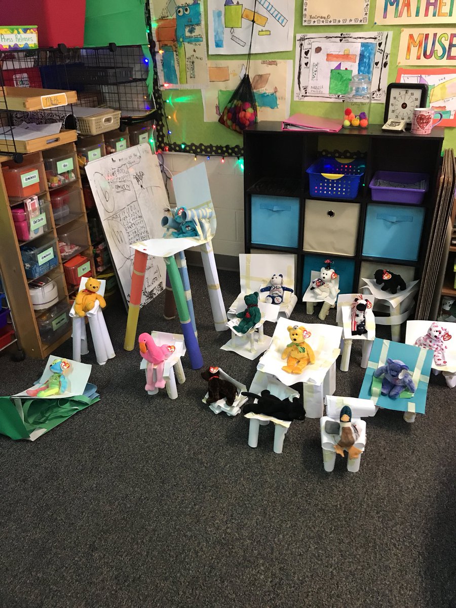 adeodea's tweet photo. A little engineering challenge. Build a chair with paper and tape. Will it hold a stuffed animal?@adeodea @AltonDarby https://t.co/eoEzuUSzzH