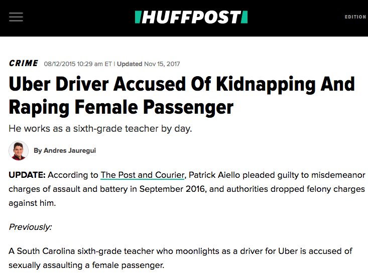 bestridesapp's tweet photo. Uber Driver Accused Of Kidnapping And Raping Female Passenger. He works as a sixth-grade teacher by day.
https://t.co/viRWYh7xwj
Ride safer. Walk safer.
#saferidewalksafe #getsaferide #uber #lift #rideshare #safety #appstore #googleplay https://t.co/kdnvvtECba